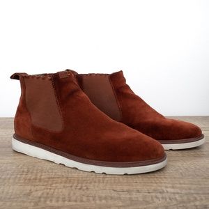 Clae Hal Richards Vibram Chelsea Boots Chestnut Brown Suede Size 9.5 Mens